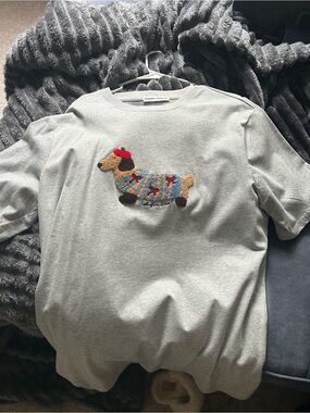 Aelfric Eden Heather Grey Crewneck Tee with Blue Logo Tag